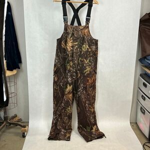 10X Mossy Oak Breakup Overalls Coveralls Mens Sz XL Waist 42-44 Waterproof Breat